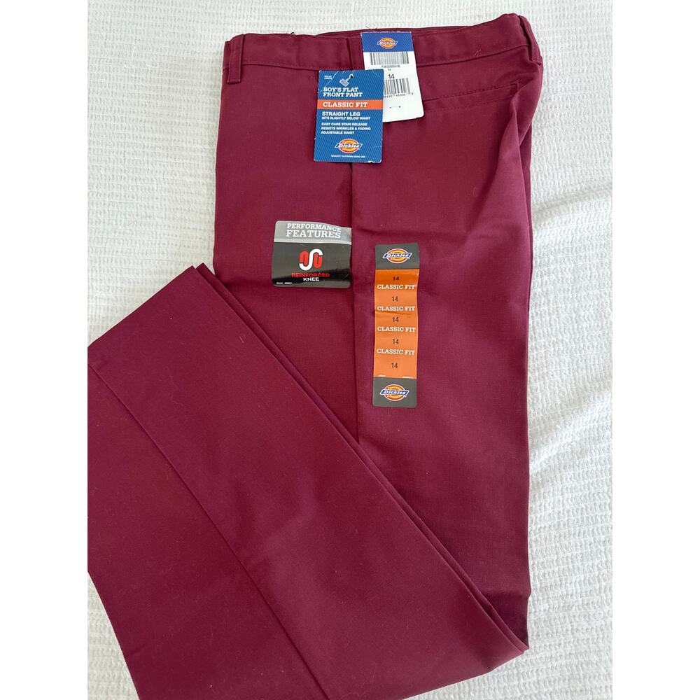 Dickies kids Burgundy Trousers sz14 Christmas holiday pants
